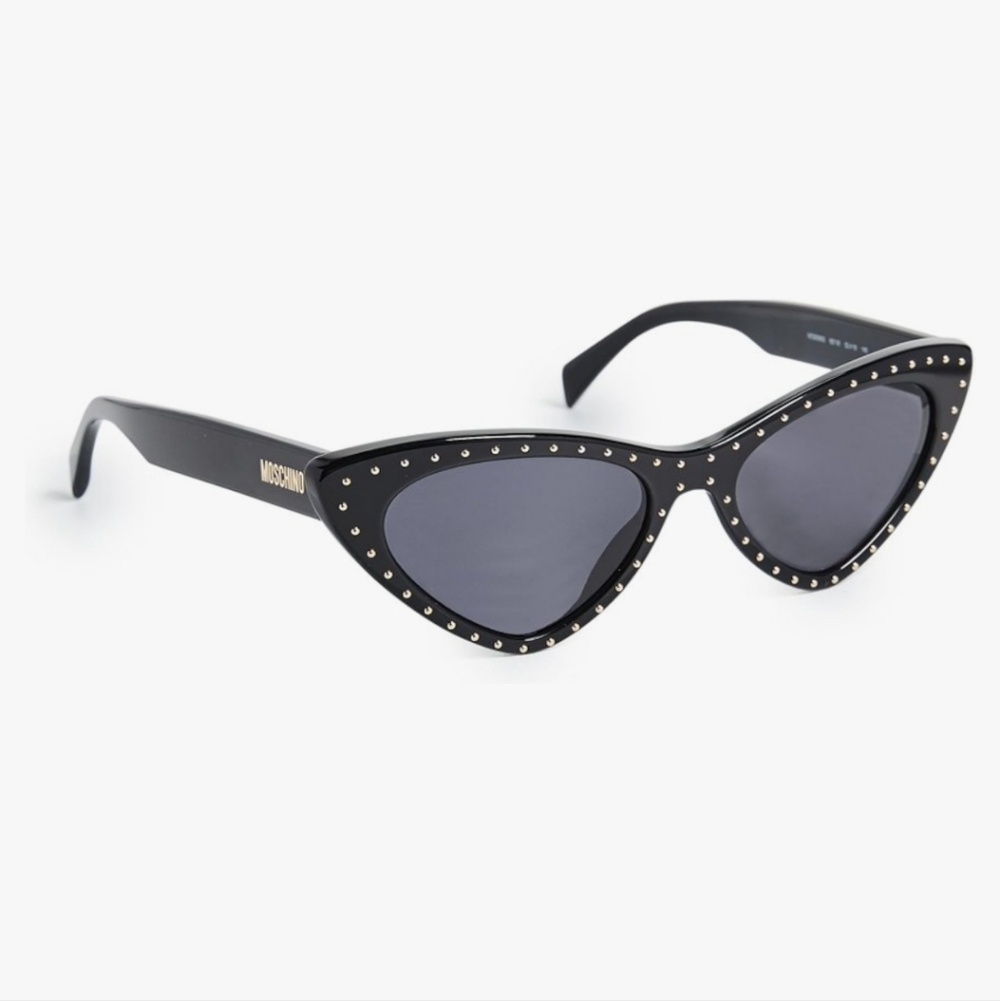 Moschino Studded Black Cat-Eye Sunglasses